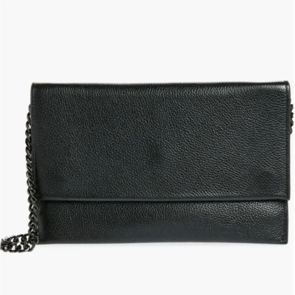 Rebecca Minkoff Lou Flap Pebbled Leather Clutch - Picture 2 of 5